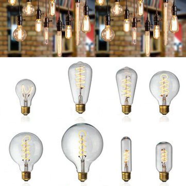 E27 Dimmable COB LED Vintage Retro Industrial Edison Lamp Indoor Lighting Filament Light Bulb AC220V