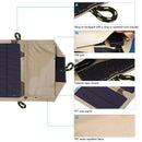 7W Outdoor Collapsible Solar Charger Portable Solar Panel Waterproof Usb Ou