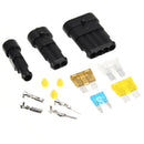 1 2 3 4 5 6 Pin Motorcycle Car Waterproof Electrical Terminal Wire Connector + Blade Fuses