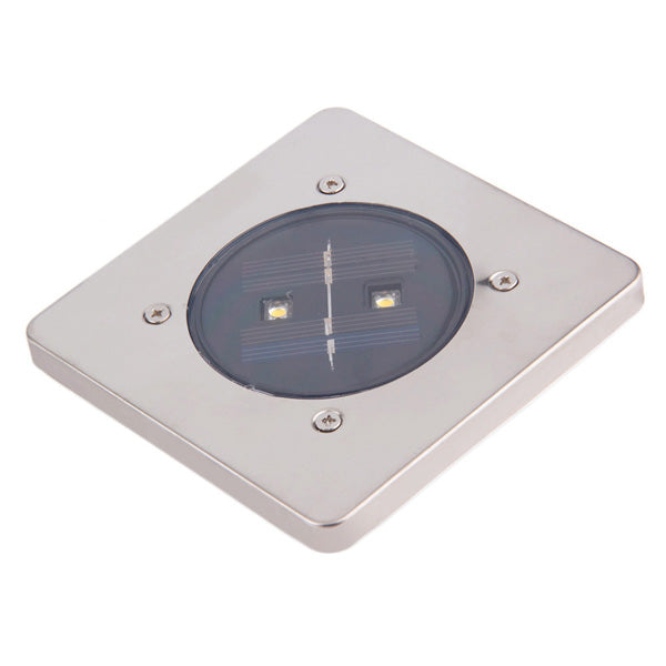 Garden Square 2 LED Solar Power Ground Light Outdoor Patio Lawn Waterproof Lamp