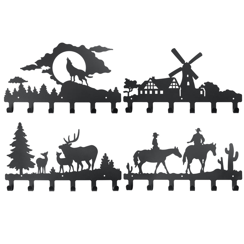 6 Hooks Wall Mounted Door Coat Cloth Hook Hat Rack Robe Decor Hanger Holder