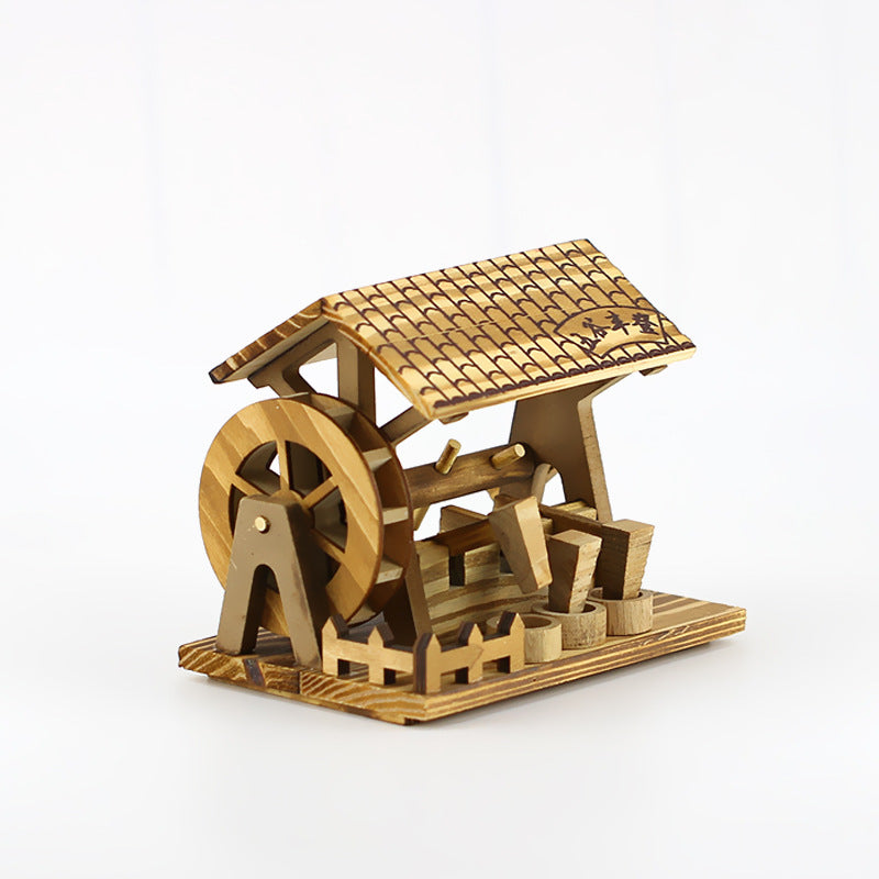 Wooden Crafts Hand Waterwheel Furniture Office Decorations