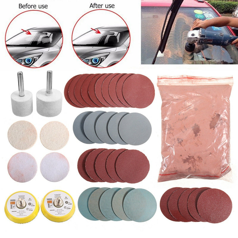 39Pcs Deep Scratch Remover Auto Car Glass Polishing Kit 8 Oz Cerium Oxide P