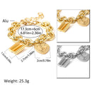 Punk Lover'S Lock Pendant Bracelets Bangles Fashion Metal Carved Love Heart X4S7