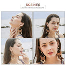 Rattan Earrings For Women Girls Handmade Straw Wicker Braid Drop Dangle EarrZ1T6