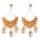 Rattan Earrings For Women Girls Handmade Straw Wicker Braid Drop Dangle EarrZ1T6