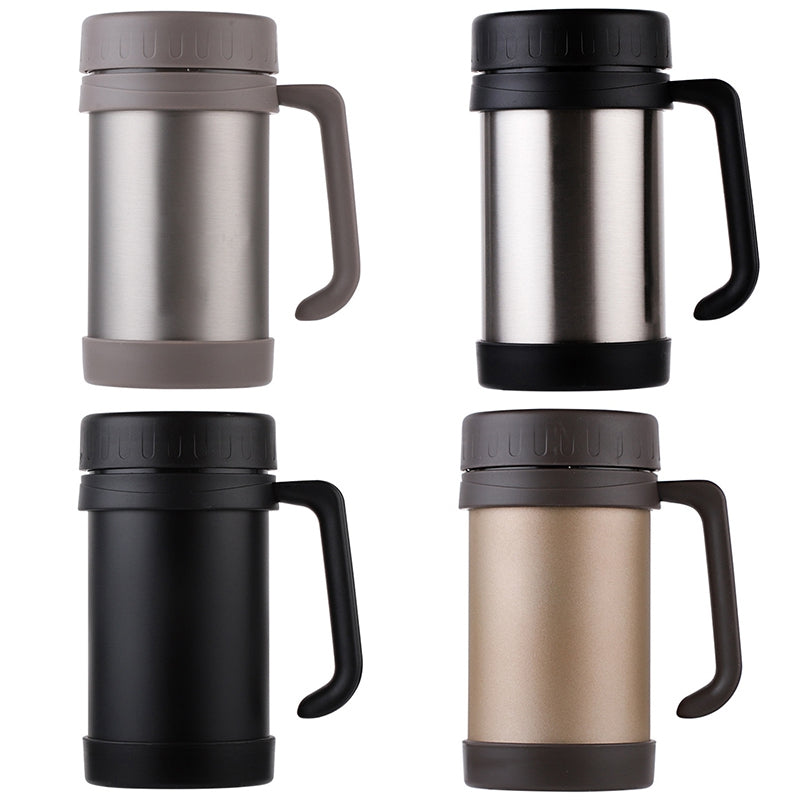 500Ml/17Oz Thermo Mug Stainless Steel Vacuum Flasks With Handle Thermo Cup  B2M1