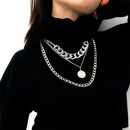 Punk Cuban Choker Necklace Exaggerated Thick Chain Fashion Queen Pendant NecL5P8