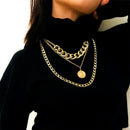 Punk Cuban Choker Necklace Exaggerated Thick Chain Fashion Queen Pendant Ne