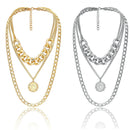 Punk Cuban Choker Necklace Exaggerated Thick Chain Fashion Queen Pendant Ne