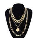 Punk Cuban Choker Necklace Exaggerated Thick Chain Fashion Queen Pendant Ne