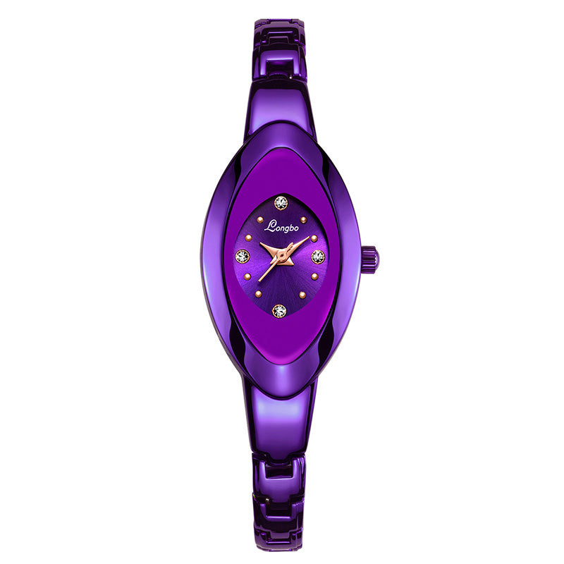 LONGBO 80460 Simple Crystal Dial Waterproof Elegant Crown Fashion Ladies Dress Women Full Steel Quartz Watch
