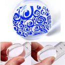 Transparent Silicone Nail Art Stamper Stamping Template With Cap Scraper
