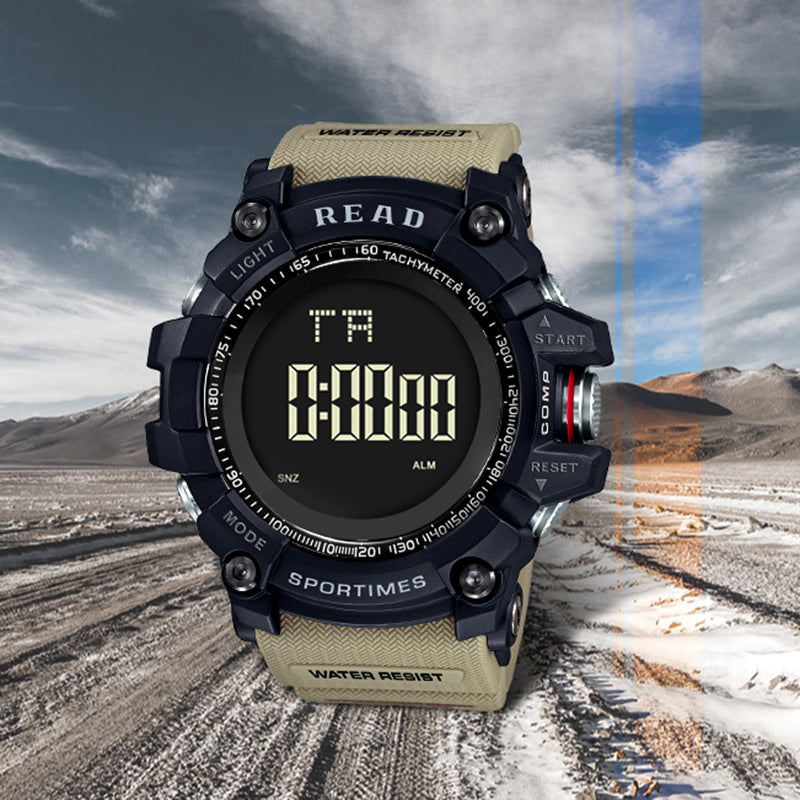 READ R90002 Digital Watch Multifunction Luminous Display Fashion Stopwatch Double Time Alarm Watch