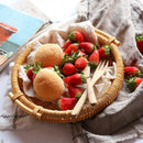 Woven Bread Roll Basket Food Desktop Service Basket Fruit Basket Bread Tray