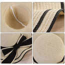 Womens Fashionable Big Bowk Straw Hat Floppy Foldable Roll Up Uv ProtectiM4S8