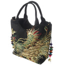 Shiny Sequins Peacock Embroidered Women Canvas Totes Bag, Summer Shopping S W4E3