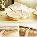 Hand-Knitted Food Tent Basket Dustproof Picnic Basket With Gauze Fruit And