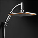 Mrosaa 9 Inch Top Rain Shower Head Square 360 Rotatable Pressurized Top Spray + Conversion rods + Hose + Shower Holder