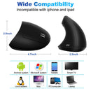 2X(Ergonomic Vertical Mouse Wireless Bluetooth Optical Mouse 800/1200/1600D