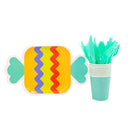 Partybus 32Pcs/Set Candy Plates Disposable Tableware Plates Birthday Weddin