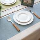 Decorative Cotton and Linen Tablecloth with Tassels Waterproof and Oil-Proo