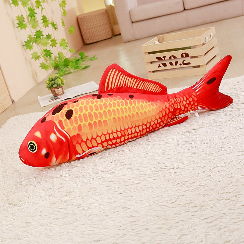 KCASA KC Taisho Showa Red White Gibel Carp Golden Koi Fish Stuffed Plush Toy Cotton Goldfish Cushion