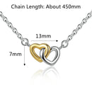 Classic Heart Pendant Necklace Silver Gold Heart to Heart Bridal Wedding Necklace for Women