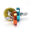 Effetool 60x50mm 112KG Neodymium Recovery Magnet Red/Yellow/Blue Eyebolt Hook Magnet Metal Detector