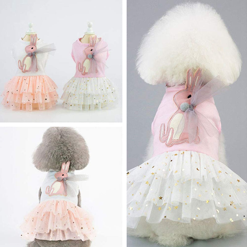 Pet Dress, Cute Rabbit Decor Dog Tutu Princess Dress Wedding Skirt Small Do N7R2