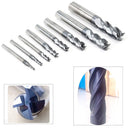 Drillpro 8pcs 2-12mm 4 Flutes Carbide End Mill Set Tungsten Steel Milling Cutter Tool