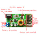 2X(Usb Car Fast Charger Buck Module 24V/12V To 5V 5A 4 Port Usb Converter f
