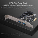 2X(5Gbps Ultra-High Speed 19Pin Pci-E Card 2-Port Pcie To Usb3.0 19Pin + Fr