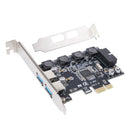 2X(5Gbps Ultra-High Speed 19Pin Pci-E Card 2-Port Pcie To Usb3.0 19Pin + Fr