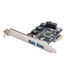 2X(5Gbps Ultra-High Speed 19Pin Pci-E Card 2-Port Pcie To Usb3.0 19Pin + Fr