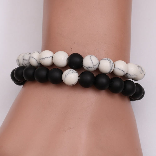 Vintage Matte Stone Beaded Bracelet 8MM Beaded Bracelet For Men