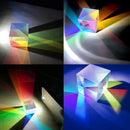 25x25mm Color Combination Optical Cross Splitter Prism Square Cube Teaching Tool