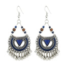 Ethnic Exaggerated Multielement Triangle Fan Shaped Retro Tassel Drop Earring for Women