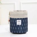 Oxford Cloth Travel Cosmetic Organizer Color Cylinder Drawstring Cosmetic Bag