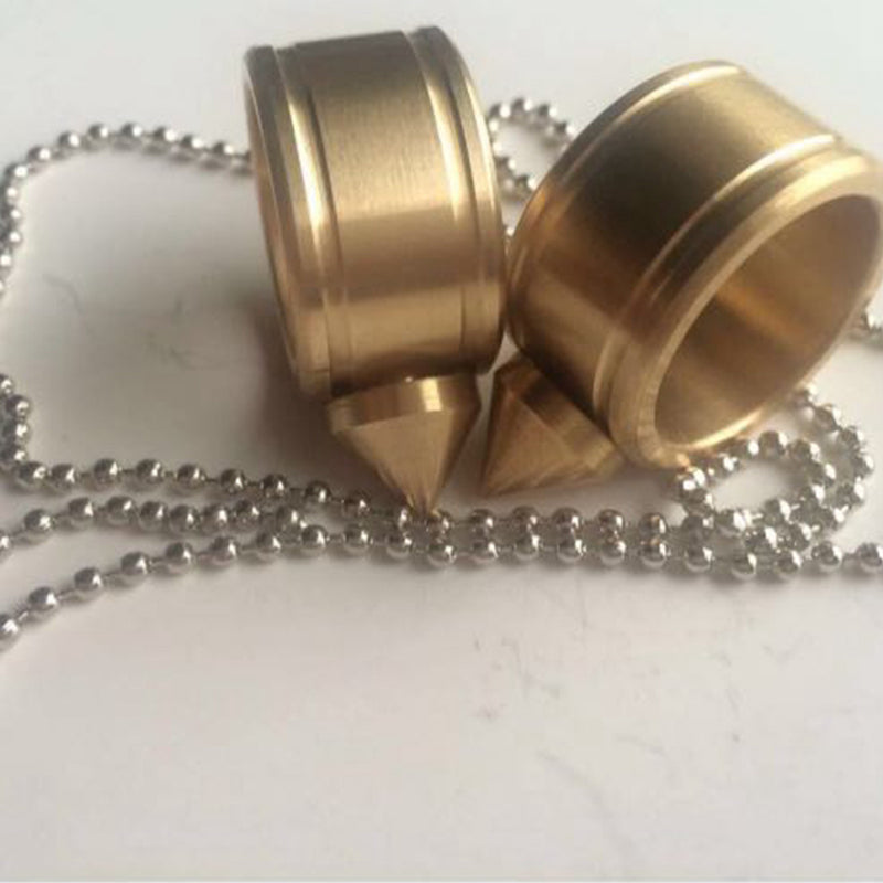 Self-defense Finger Ring Pendant Keychain Multifunction Outdoor Survival Tool EDC Tactical Brass