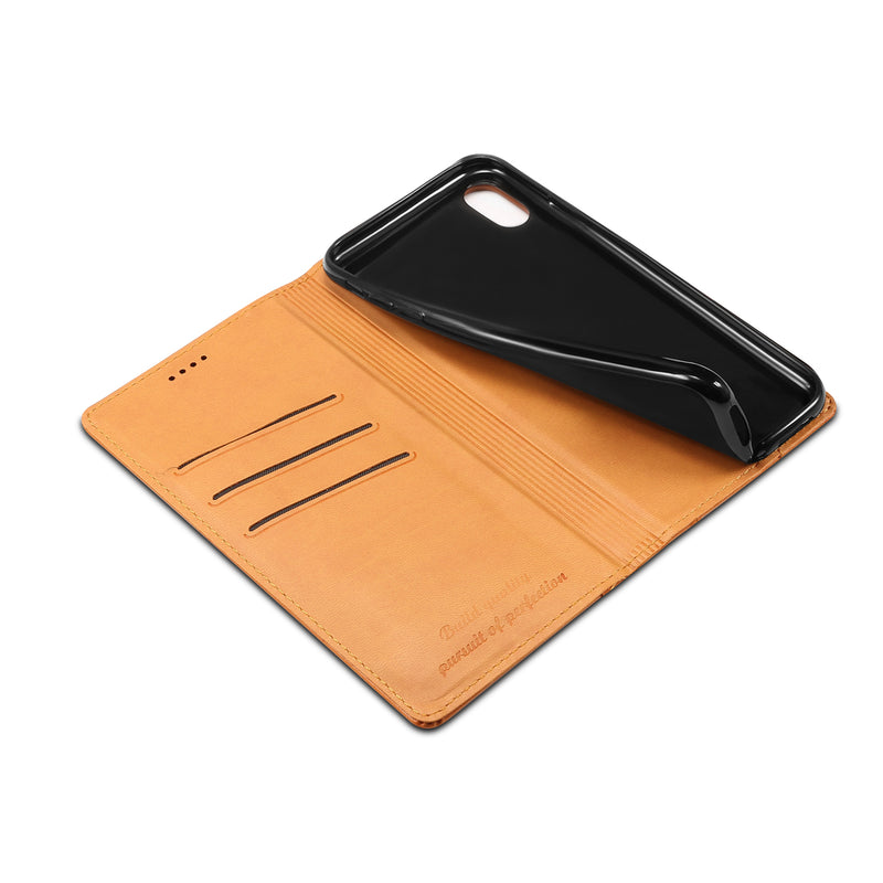 Bakeey Protective Case For iPhone XR Genuine Leather Magnetic Flip Wallet Kickstand Cover