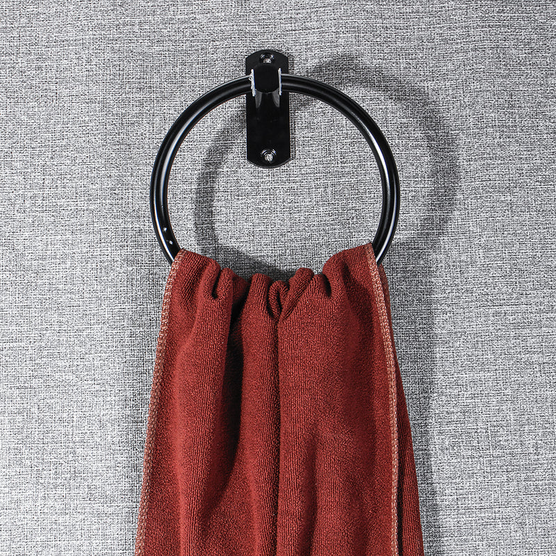 Towel Ring Rack Holder Wall Mounted Bathroom Toilet Hand Round Space Aluminium