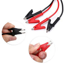 2X(Dual Ended Crocodile Alligator Clips, 15A Test Lead Wire Cable with Insu