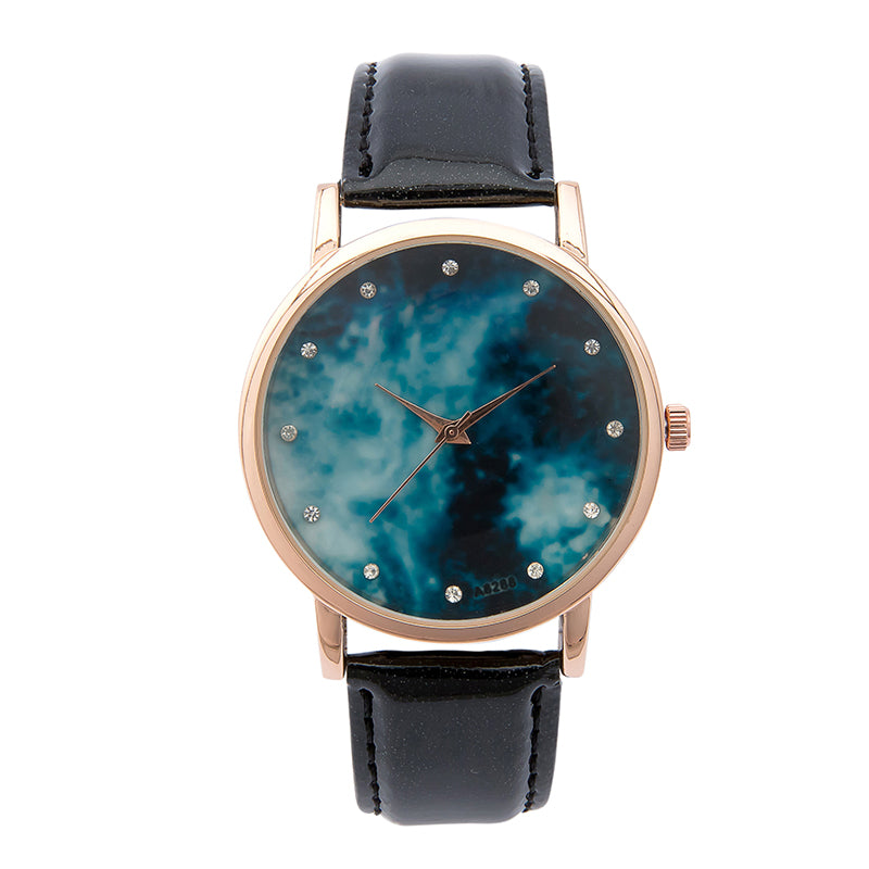 MILIER 8288 Starry Night Sky Fashion Leather Strap Simple Women Wrist Watch