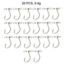 20Pcs/Set 2.5Cm 0.4G Crank Fishing Hook High Carbon Steel Sharpen Soft Bait