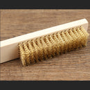 MYTEC Square Copper Wire Brush with Wooden Handle Cleaning Soft Soft Multifunctional File Sawdust Cleaning Brush Derusting Tool
