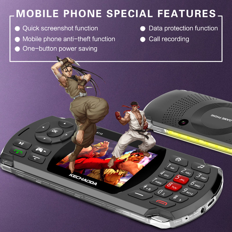 KECHAODA K110 Game Phone 2.8 inch 2600mAh 100 Classic Game Torch Big Sound Speaker With Vibration Dual SIM Card Dual Standby Feature Phone