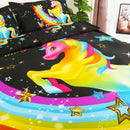 3 PCS Bedding Sets 3D Animal Unicorn Printing Quilt Cover Pillowcase For Queen Size