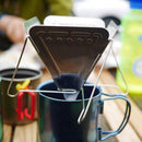 2Pcs Coffee Filter Holder Stainless Steel Compact Folding Portable Coffee F