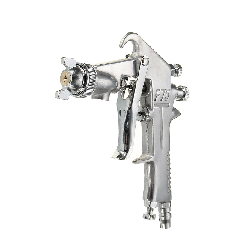 400ML Suction Feed Paint Gravity Spray Sprayer 1/4" Air Hose Fitting Heavy Duty Gravity Feed Dual Action Spray G un Kit Nail Tool (Color: Silver)